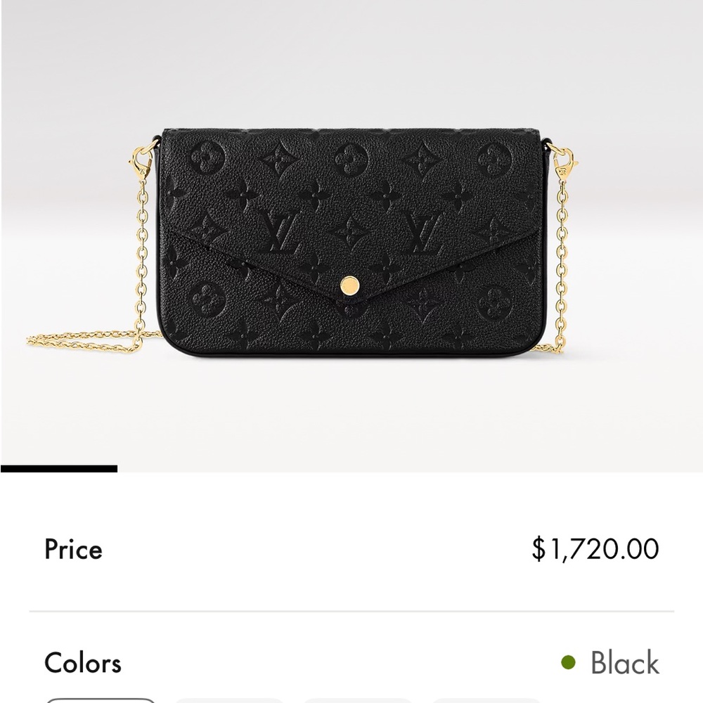 Louis Vuitton  Elegant Black Leather Detail Felicie